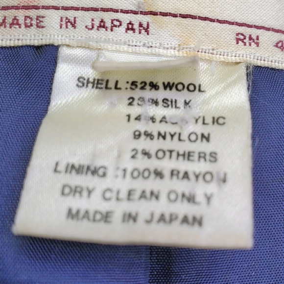 Slices Women's Blazer Made In Japan Size 5 (Wool/Silk) - Picture 6 of 6